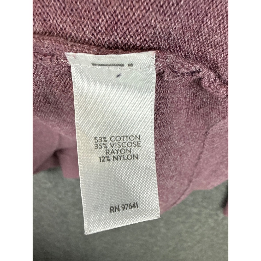 J. Jill VNeck Sweater Mauve Purple Cotton Blend Knit Size M Office Career Travel - Picture 3 of 9